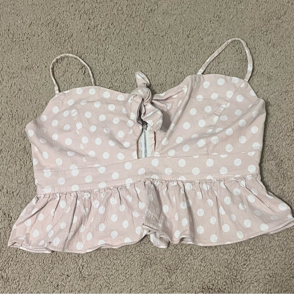 English Factory Polka Dot Keyhole Crop Top
Size XS